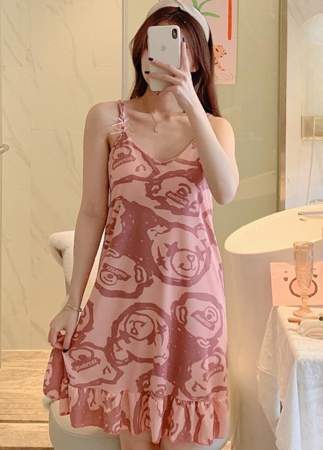 Ночная рубашка женская Colorful Home Style с подкладкой на груди M Розовый (1678-44-04)