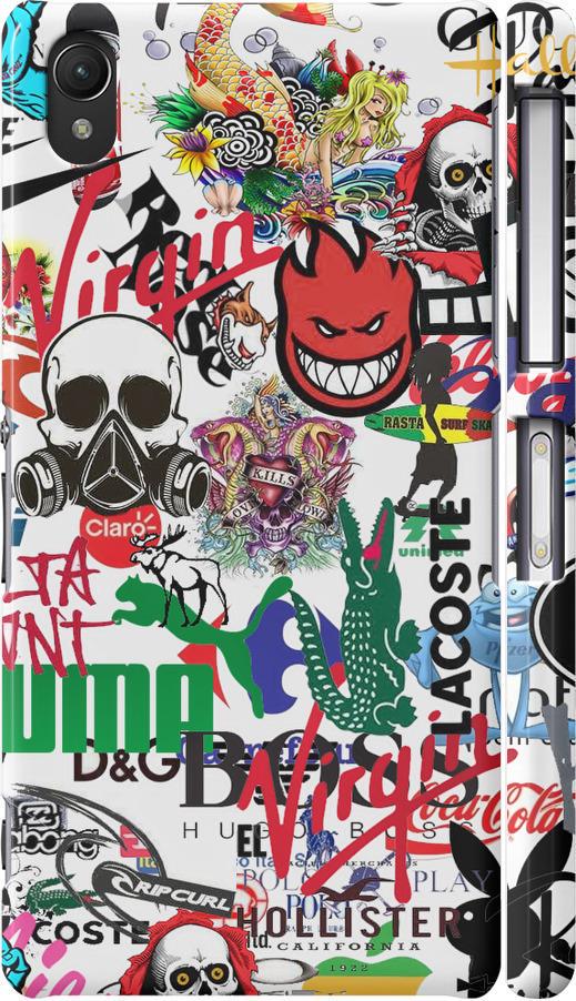 Чехол на Sony Xperia Z2 D6502/D6503 Many different logos (4022m-43-42517) Чехол на Sony Xperia Z2 D6502/D6503 Many different logos (4022m-43-42517)