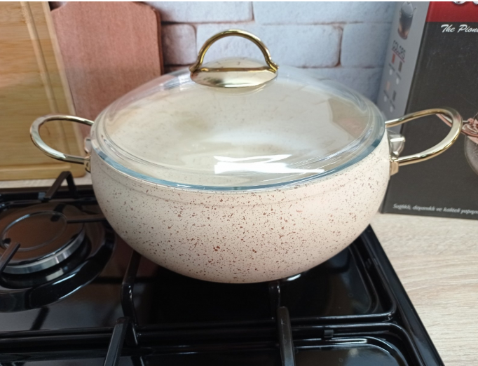 Каструля з кришкою OMS з антипригарним покриттям для газу без індукціі 4,5 л Айворі (3141-4,5-ivory) - фото 6 Каструля з кришкою OMS з антипригарним покриттям для газу без індукціі 4,5 л Айворі (3141-4,5-ivory) - фото 6