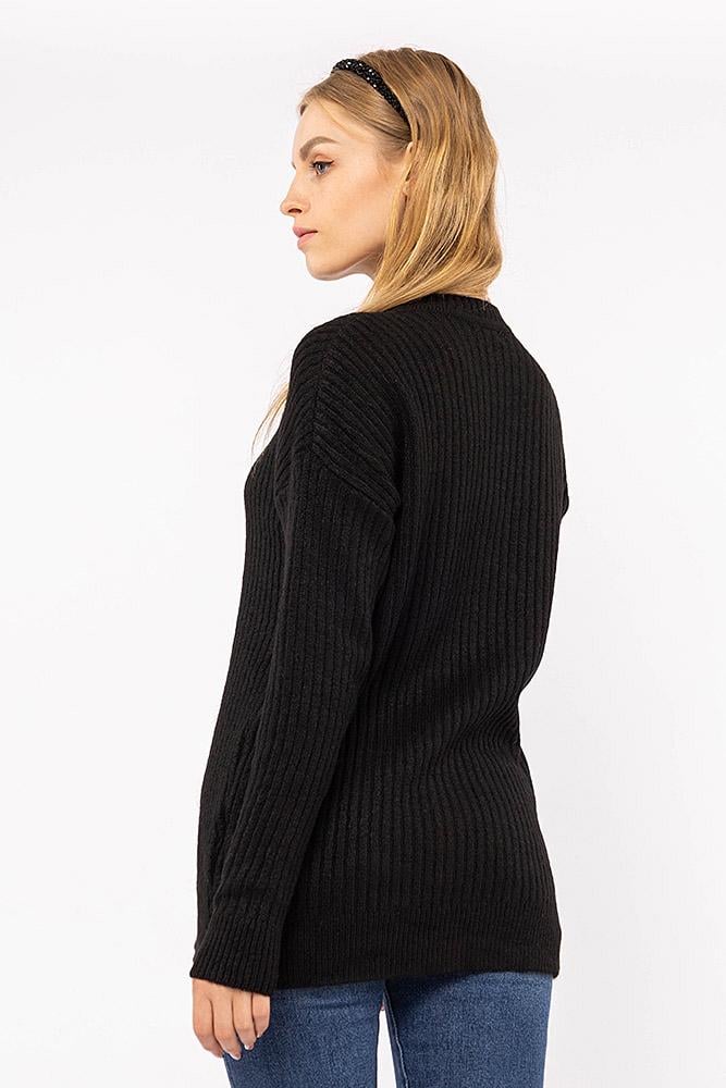 Джемпер женский р. 46 Черный (SKT000854107) - фото 3 Джемпер женский р. 46 Черный (SKT000854107) - фото 3