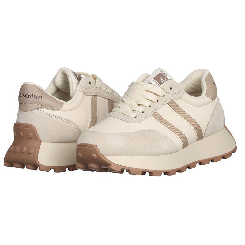 Кроссовки женские KadisAilun C689-6 кожаные р. 36 Бежевый (20265)