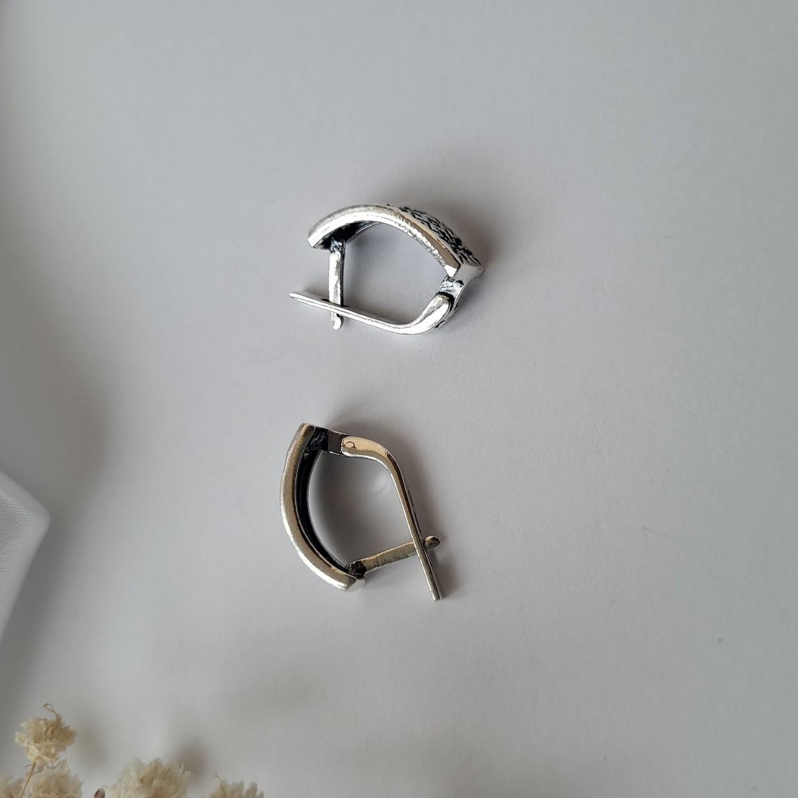 Сережки Вишиванка із зеленим камінням зі срібла 925 3,60 г (5016ч) - фото 4