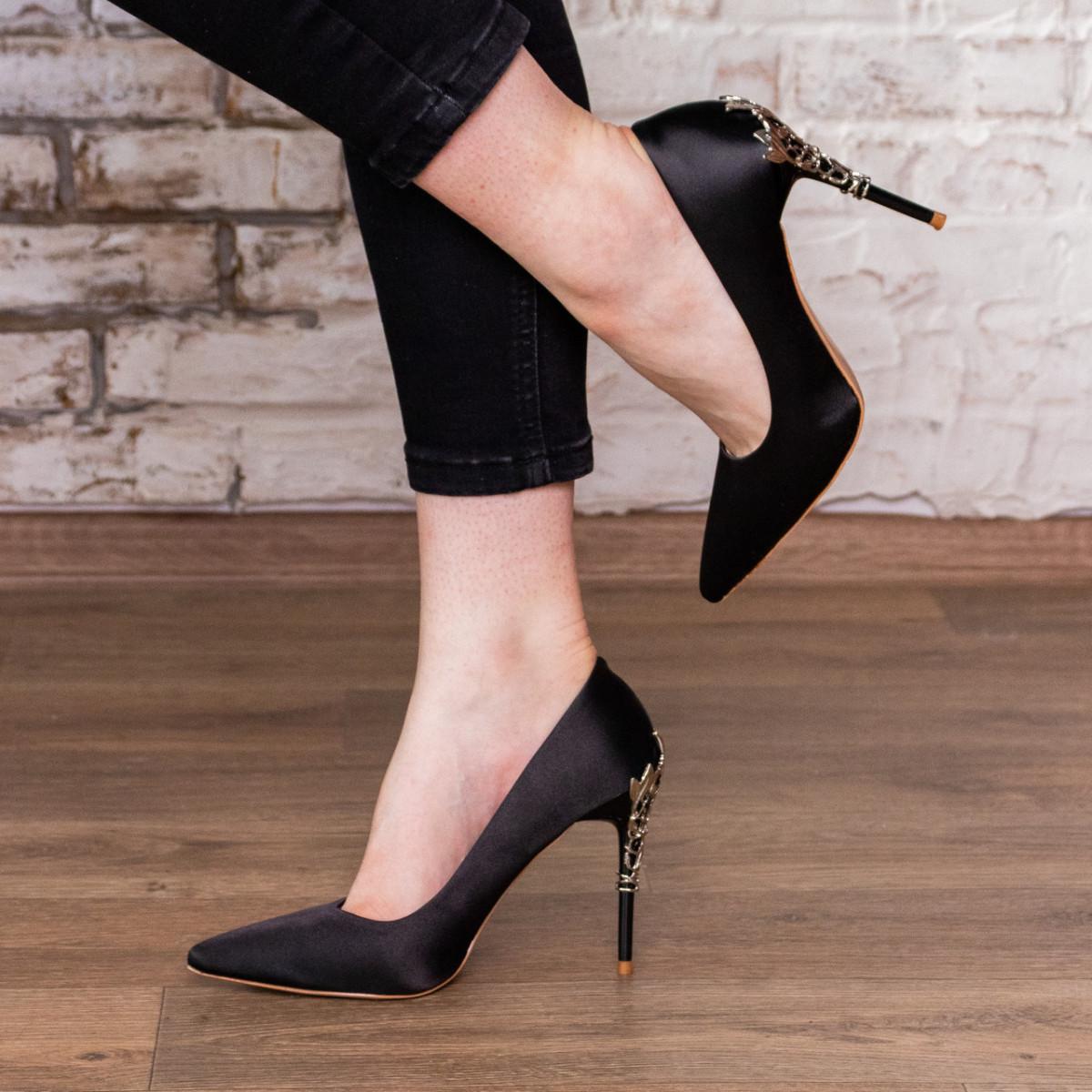 Туфли женские на каблуке Fashion р. 37 23,5 см Черный (2118)