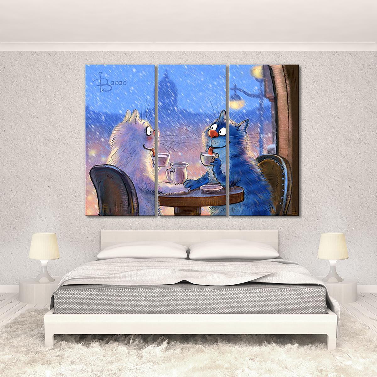 Модульная картина Романтика февраля 3 модуля 80x120 см