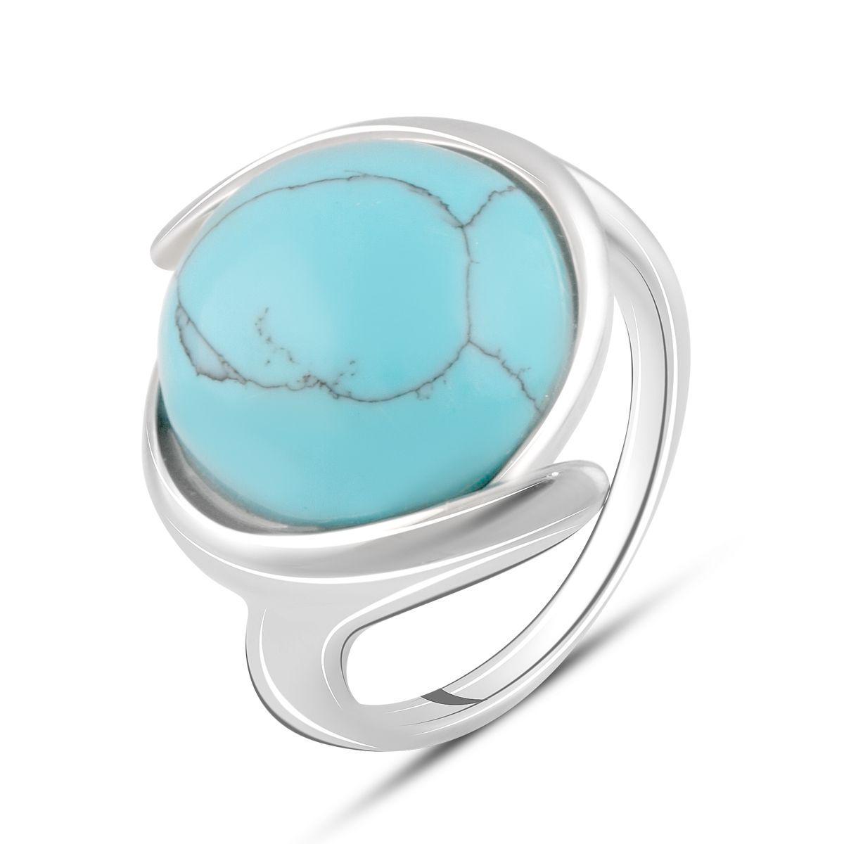 Кольцо серебряное с бирюзой 7,75 г р. 18 (2084006)