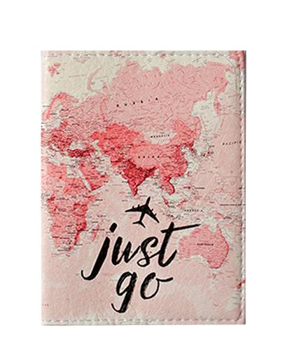 Обложка на паспорт биометрический "Just go" для девушки