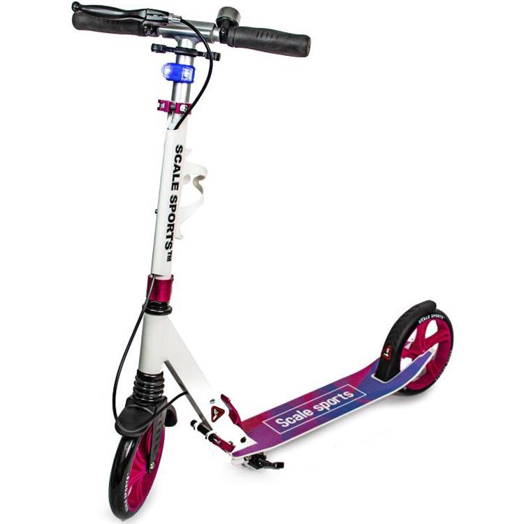 Самокат двухколесный Scale Sports SS-08 ручной тормоз Led-фонарик Pink