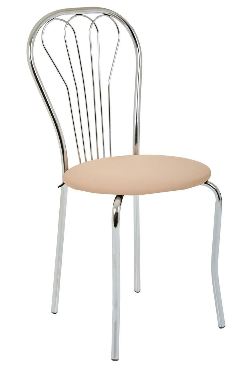 Стілець AMF Ванеса шкірозамінник Бежевий/Хром