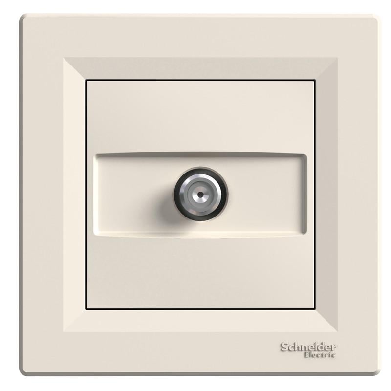 Розетка конечная Schneider Electric Asfora ABS SAT с рамкой Слоновая кость (EPH3700123)