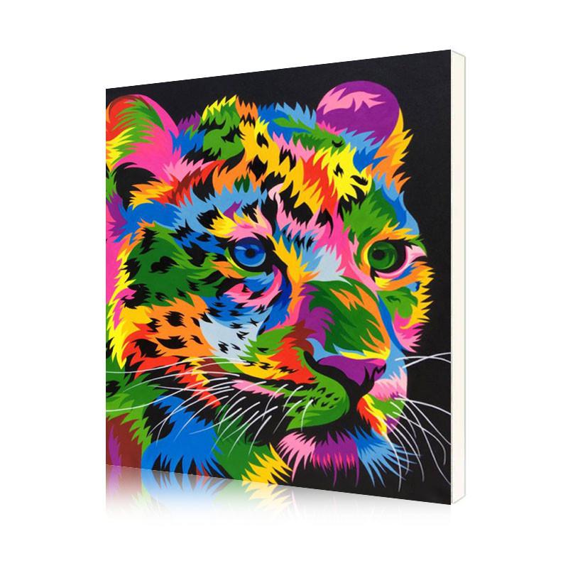 Картина по номерам Lesko DIY X2424 "Радужный леопард"