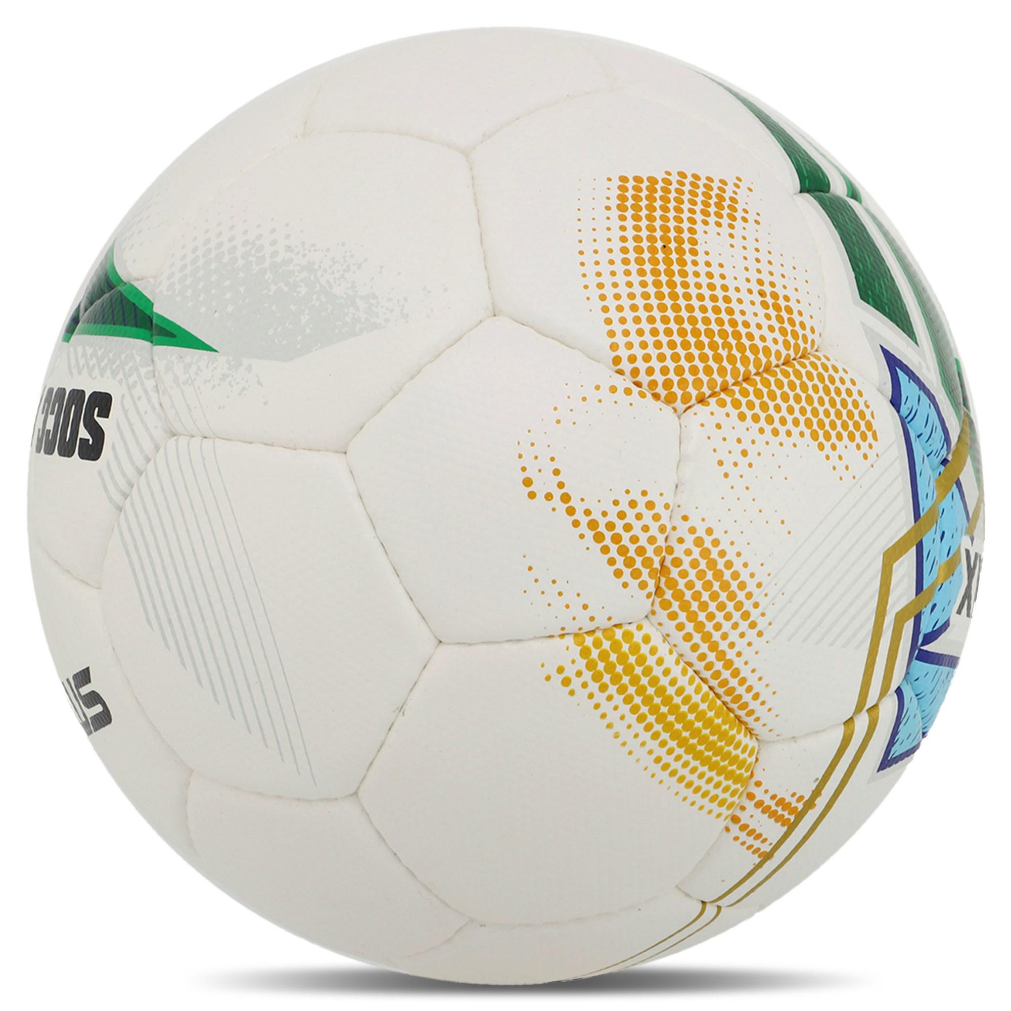 Футбольный мяч профессиональный Hybrid SOCCERMAX FB-4190 №5 PU Белый/Зеленый - фото 2