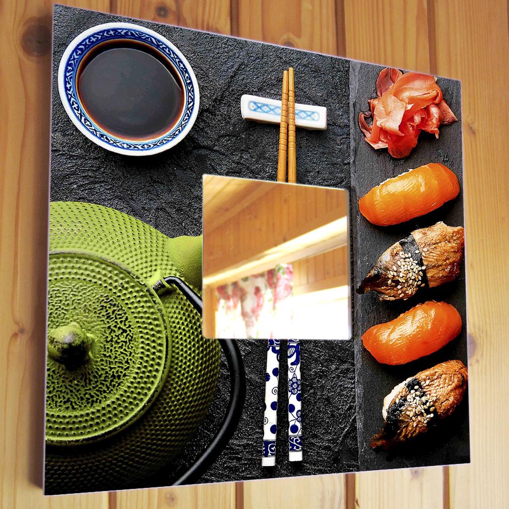 Зеркало декоративное Суши и чайник 260х260 мм (M04212)