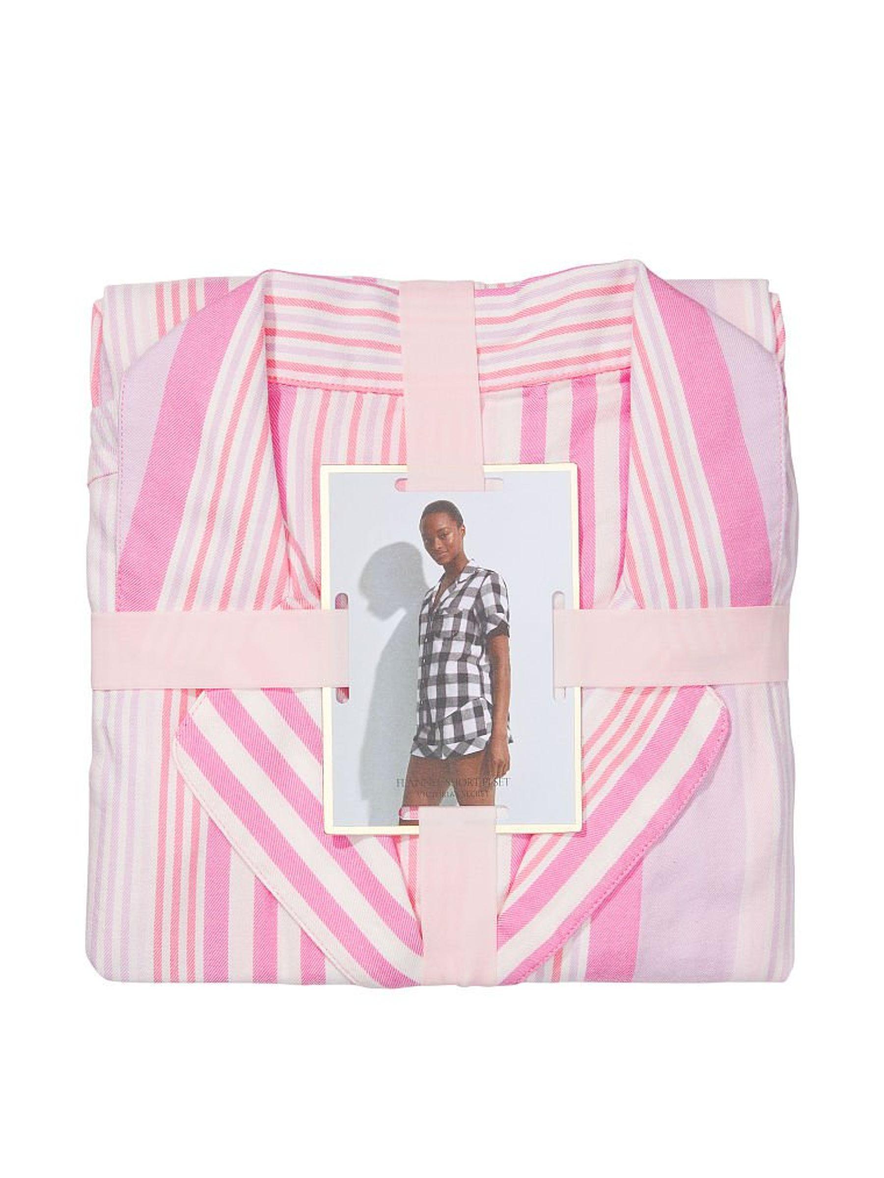 Піжама фланель сорочка/шорти Victoria's Secret Flannel Short Pajama смужка М Рожевий (26811624D) - фото 4 Піжама фланель сорочка/шорти Victoria's Secret Flannel Short Pajama смужка М Рожевий (26811624D) - фото 4