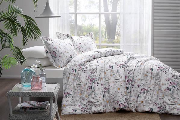 Постельное белье Tivolyo Home Daisy k.beyaz делюкс сатин полуторный