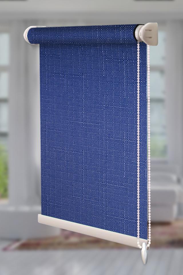 Рулонная штора Лен открытого типа 170х190 см Джинс (Len-RSS-01-3987)