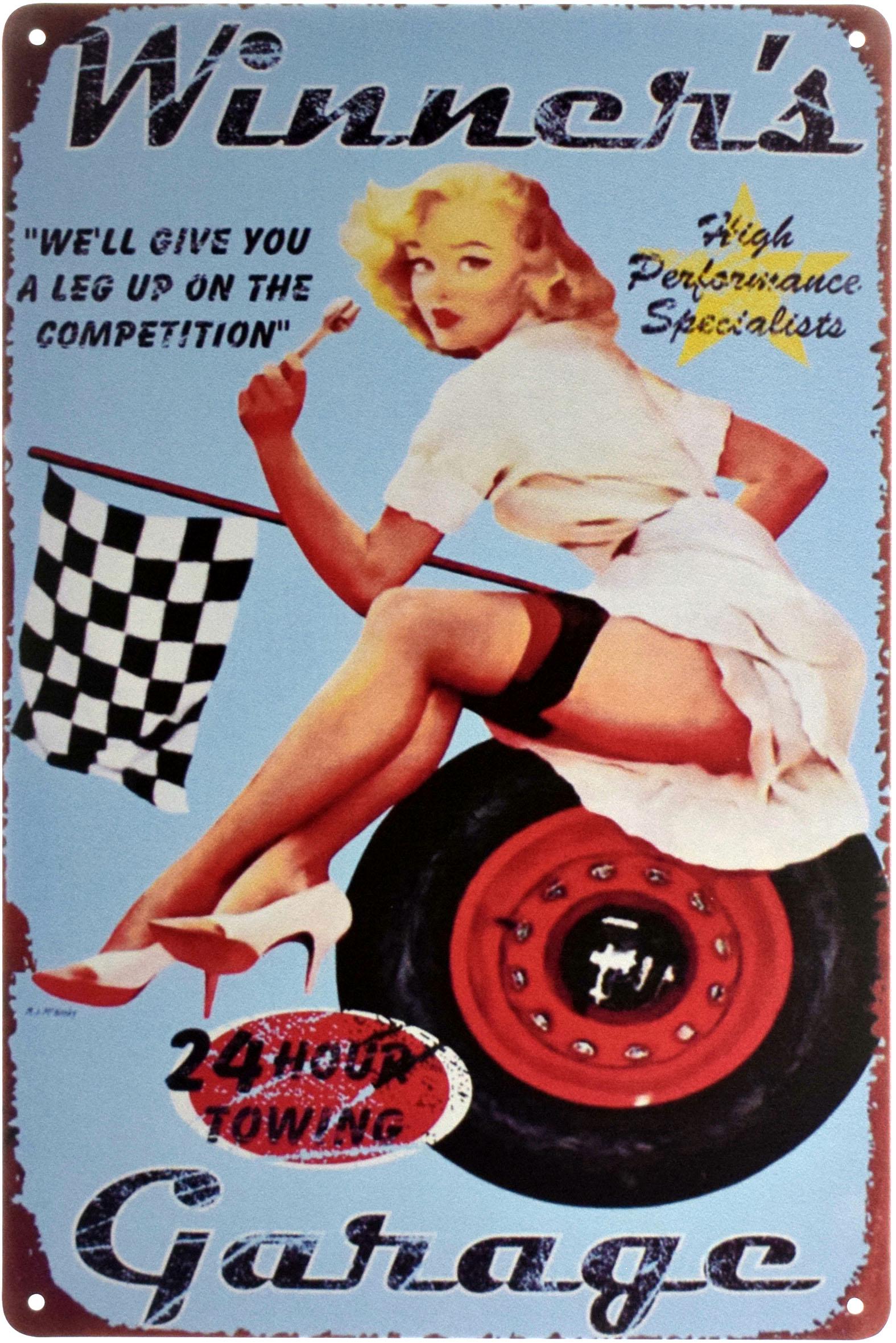 Табличка металева Гараж Для Переможця Pin Up 20x30 см
