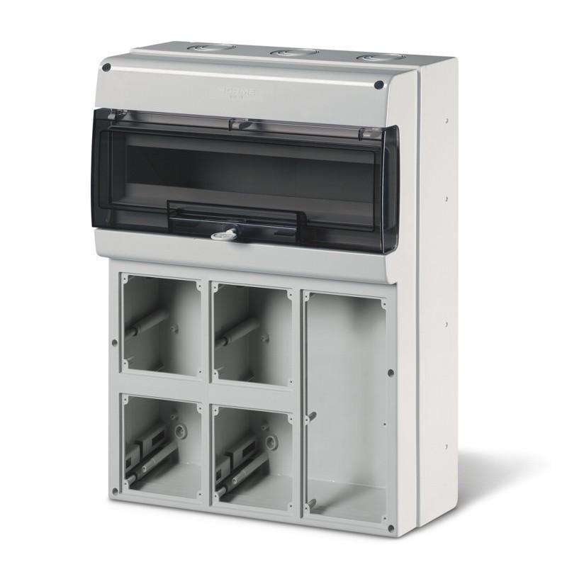 Корпус ДКС Quadro 24 модулі 4 поста основа 136х125 мм/1 пост основа 100х110 мм IP66 477x550x150 мм Сірий (DIS6725522) Корпус ДКС Quadro 24 модулі 4 поста основа 136х125 мм/1 пост основа 100х110 мм IP66 477x550x150 мм Сірий (DIS6725522)