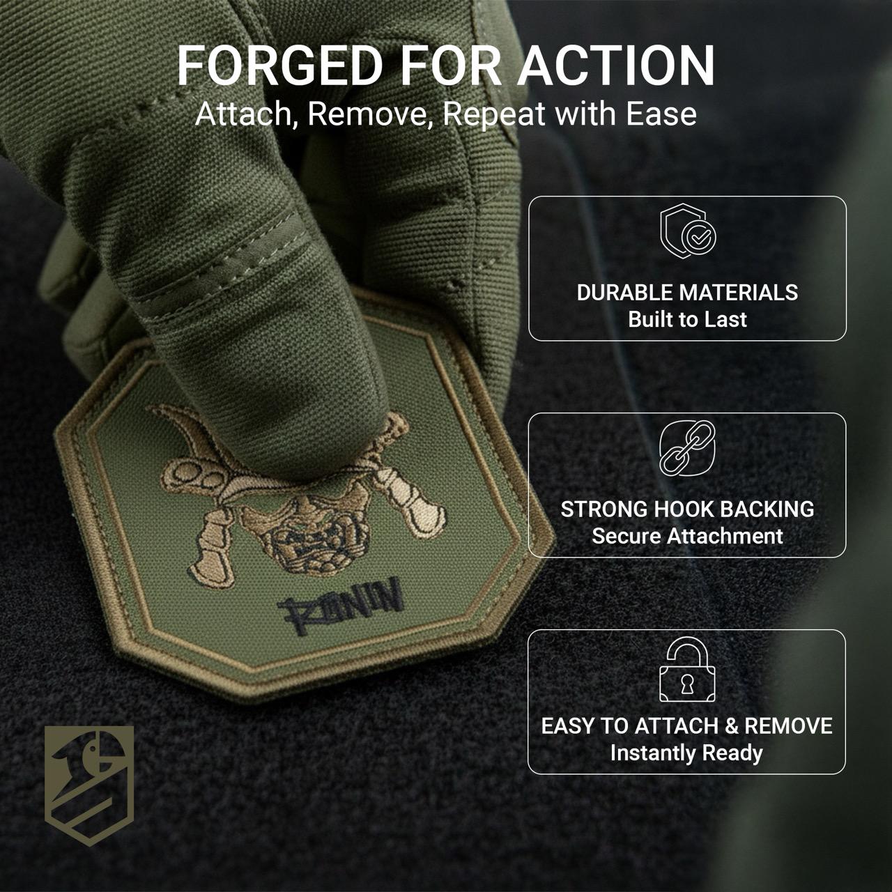 Набор шеврон на липучке Японский Самурай Ronin 8,5х7,5 см 2 шт. (2067166468) - фото 5 Набор шеврон на липучке Японский Самурай Ronin 8,5х7,5 см 2 шт. (2067166468) - фото 5