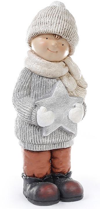 Новогодняя керамическаяФигура Мальчик со звездой 46,5 см