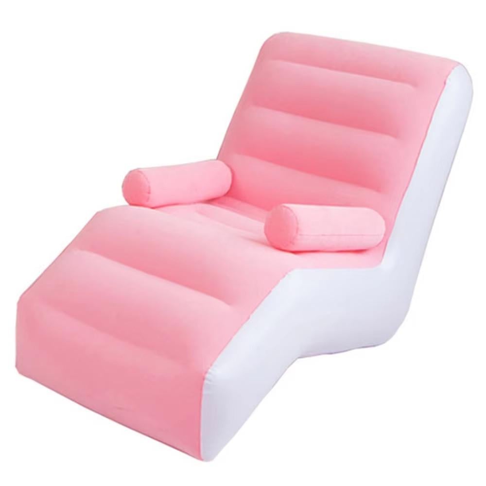 Надувное кресло RIAS S-образное 80х140х85см White/Pink (3_07411)