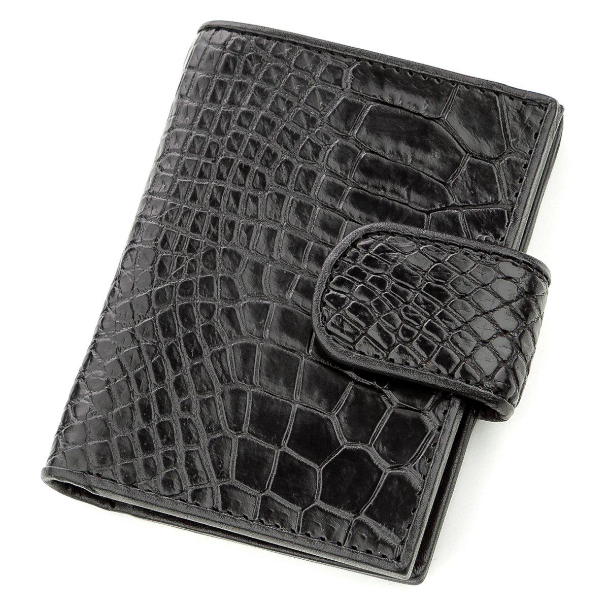 Визитница мужсккая CROCODILE LEATHER 18576 из кожи крокодила Черный