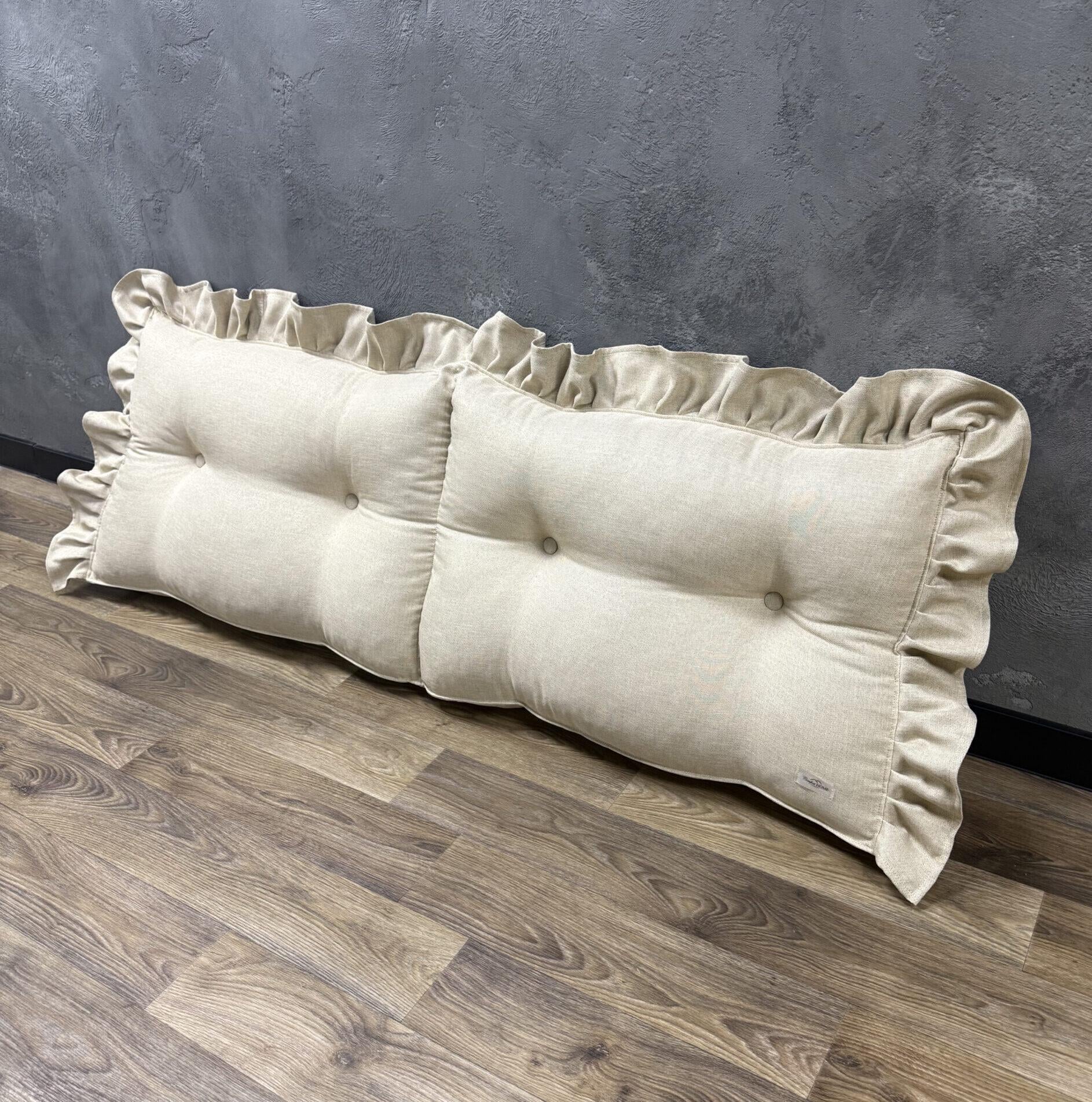 Подушка-підголів'я Comfort Home з рюшею рогожка 180х45 см