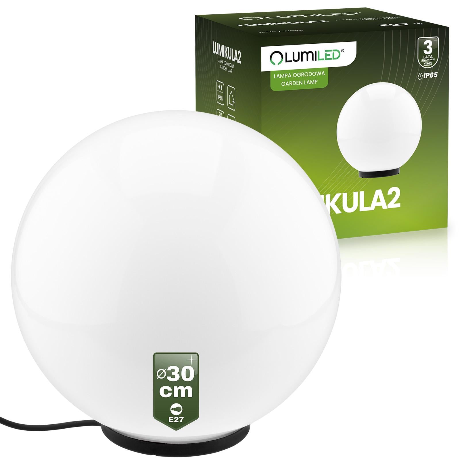 Садовый светильник-шар стеклянный Lumiled Lumikula2 E27 IP65 от сети 30 см (34147089)
