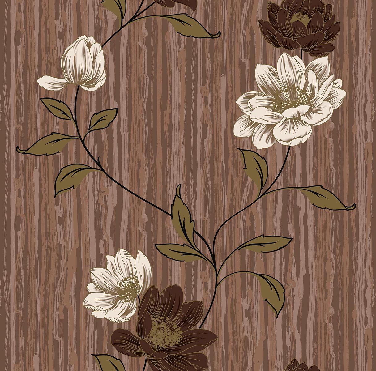 Шпалери паперові Континент Естель Коричневий (1378) - фото 1 Шпалери паперові Континент Естель Коричневий (1378) - фото 1