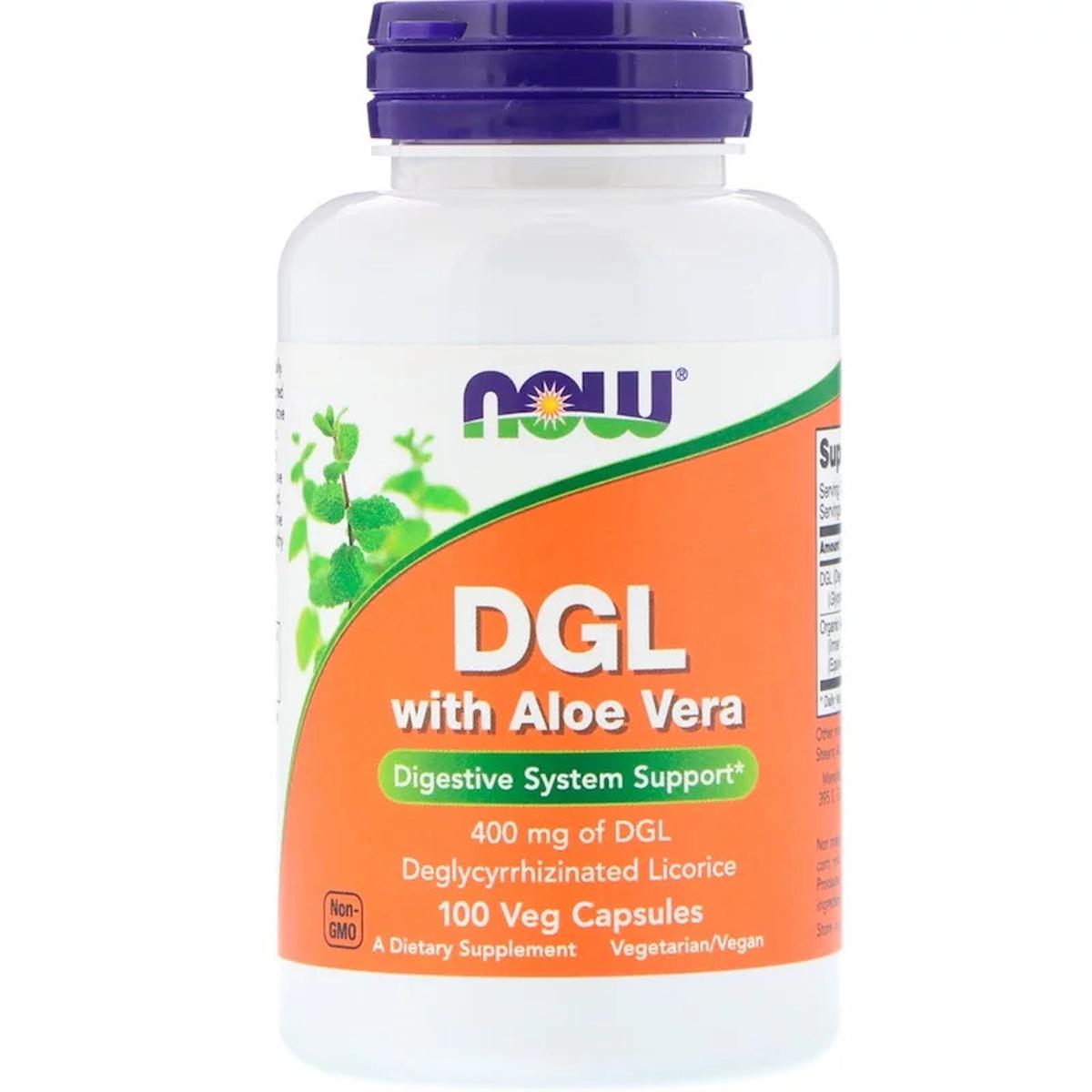 Лакриця NOW DGL with Aloe Vera 400 мг 100 капсул