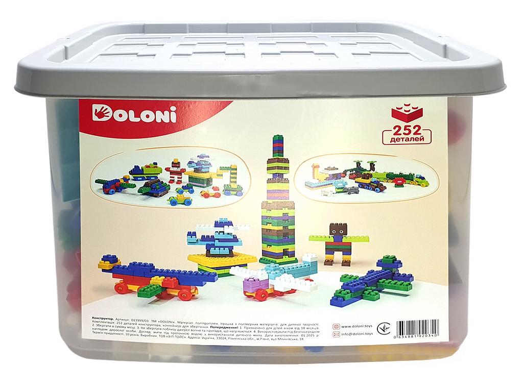 Конструктор дитячий Doloni Toys у контейнері з пластику 252 дет. Різнокольоровий (150-98-013999/03) - фото 1