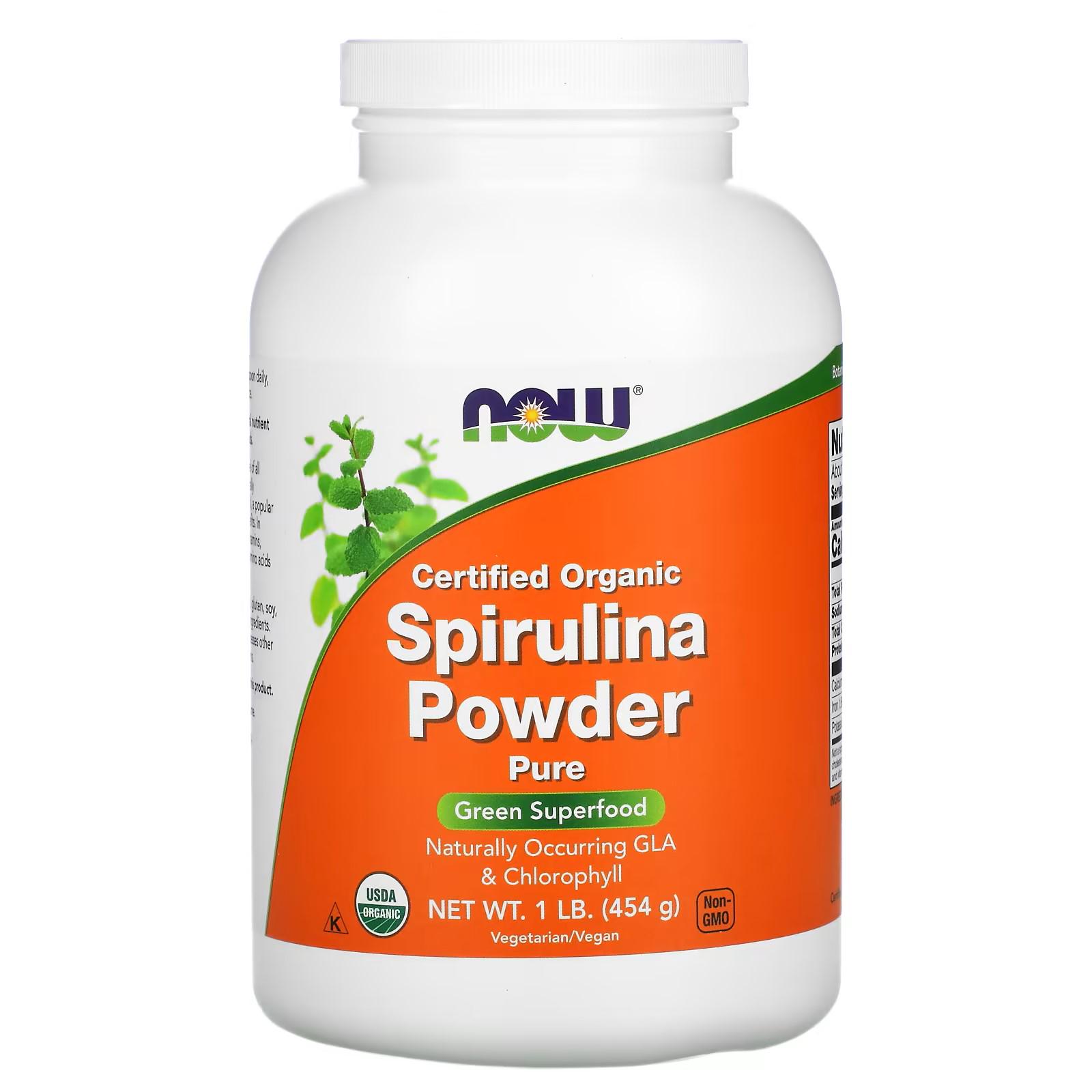 Спіруліна Now Certified Organic Spirulina Powder 454 g