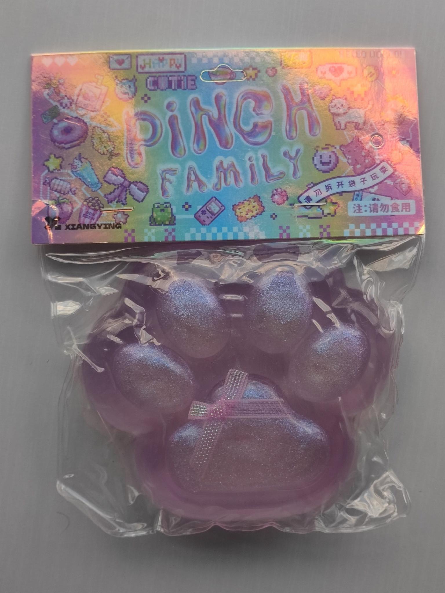 Іграшка антистрес сквіш котяча лапка велика напівпрозора XXL 14x15 см Фіолетовий (2793P)