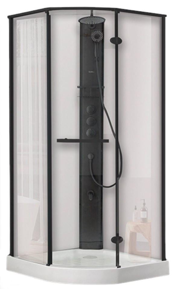 Душевой бокс Dusel Avenue Matt 950x950x2100 мм прозрачное стекло Черный (20983038)