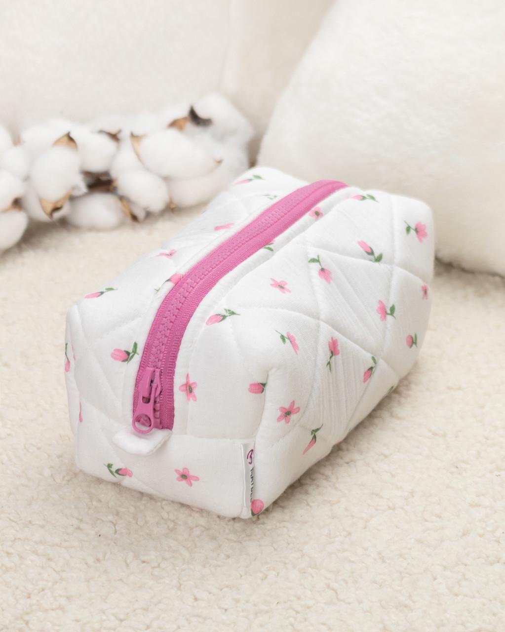Косметичка муслиновая Розовые тюльпаны (2125725948)