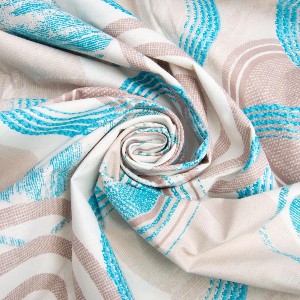 Ткань бязь ранфорс для постельного белья 7243 v-23 Круги 2,4 м Бирюзовый (24996)