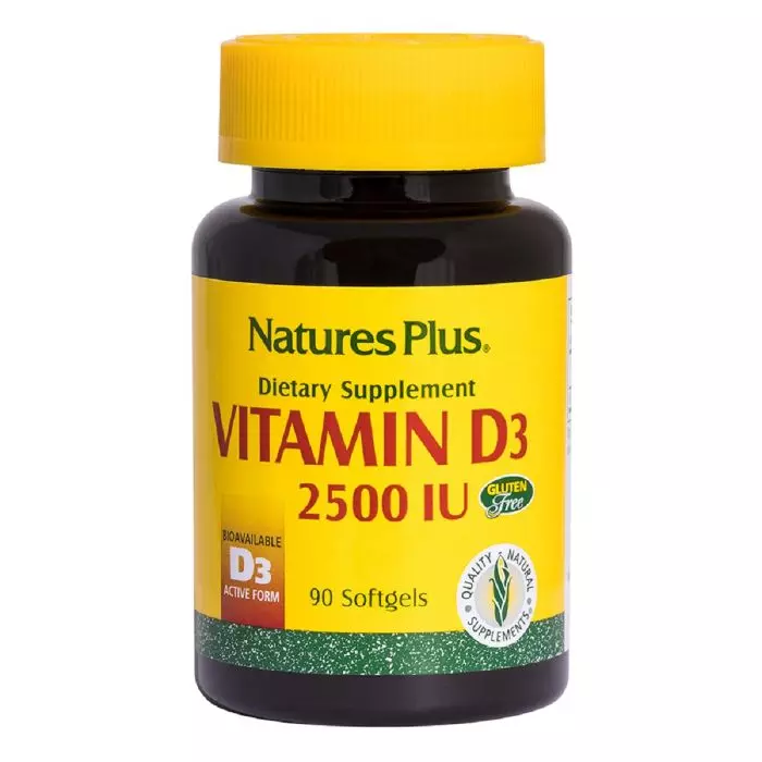 Витамин D3 2500 МЕ Nature's Plus 90 гелевых капсул (NTP1046)