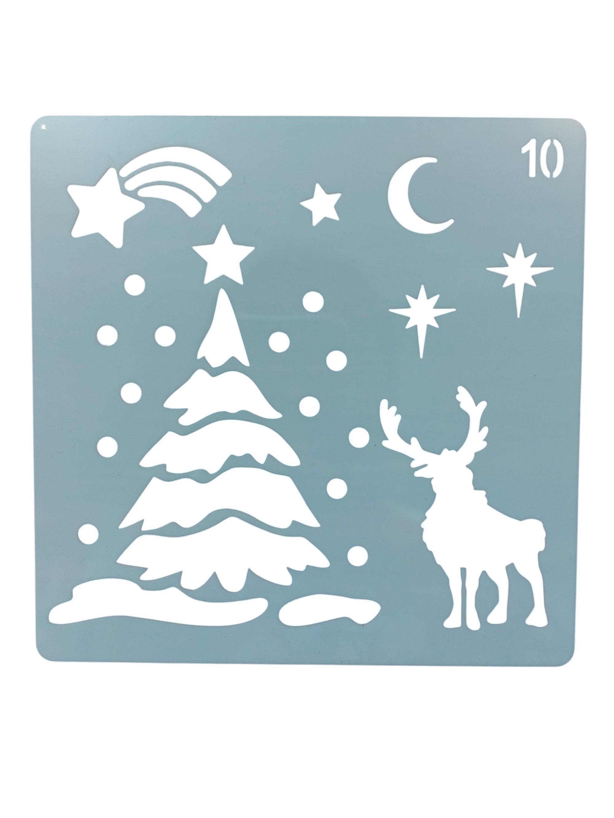 Трафарет для нового года Елка и олень 15x15 см Серый (1440478176) Трафарет для нового года Елка и олень 15x15 см Серый (1440478176)