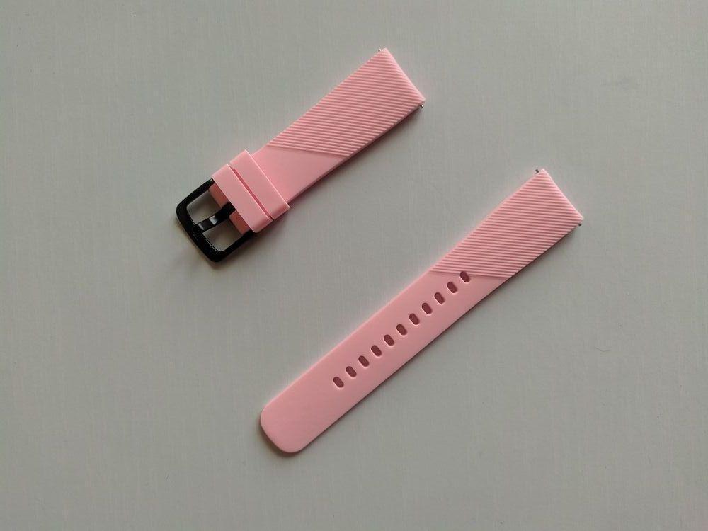 Ремінець для смарт-годинників Half Strips рифлений силіконовий 20 мм Рожевий (2100P)