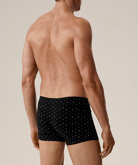 Трусы-боксеры мужские Atlantic 3MH-220 с принтом средней посадкой хлопковые 3 шт. 3XL Черный/Голубой (2785676466) - фото 3