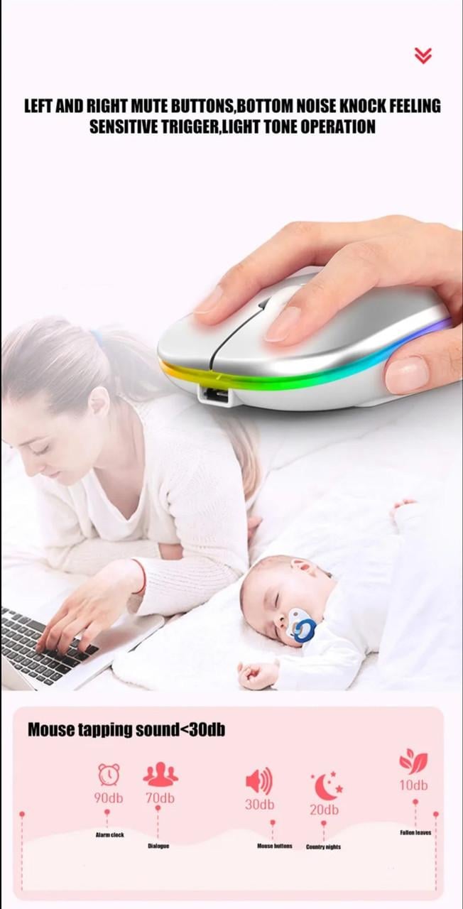 Компьютерная мышка беспроводная аккумуляторная RGB 1600DP Bluetooth 5.2 и Wi-Fi 2,4 GHz (2435740305) - фото 19 Компьютерная мышка беспроводная аккумуляторная RGB 1600DP Bluetooth 5.2 и Wi-Fi 2,4 GHz (2435740305) - фото 19