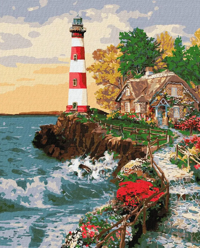Картина по номерам Идейка Дом у маяка 40х50 см (KHO2835)