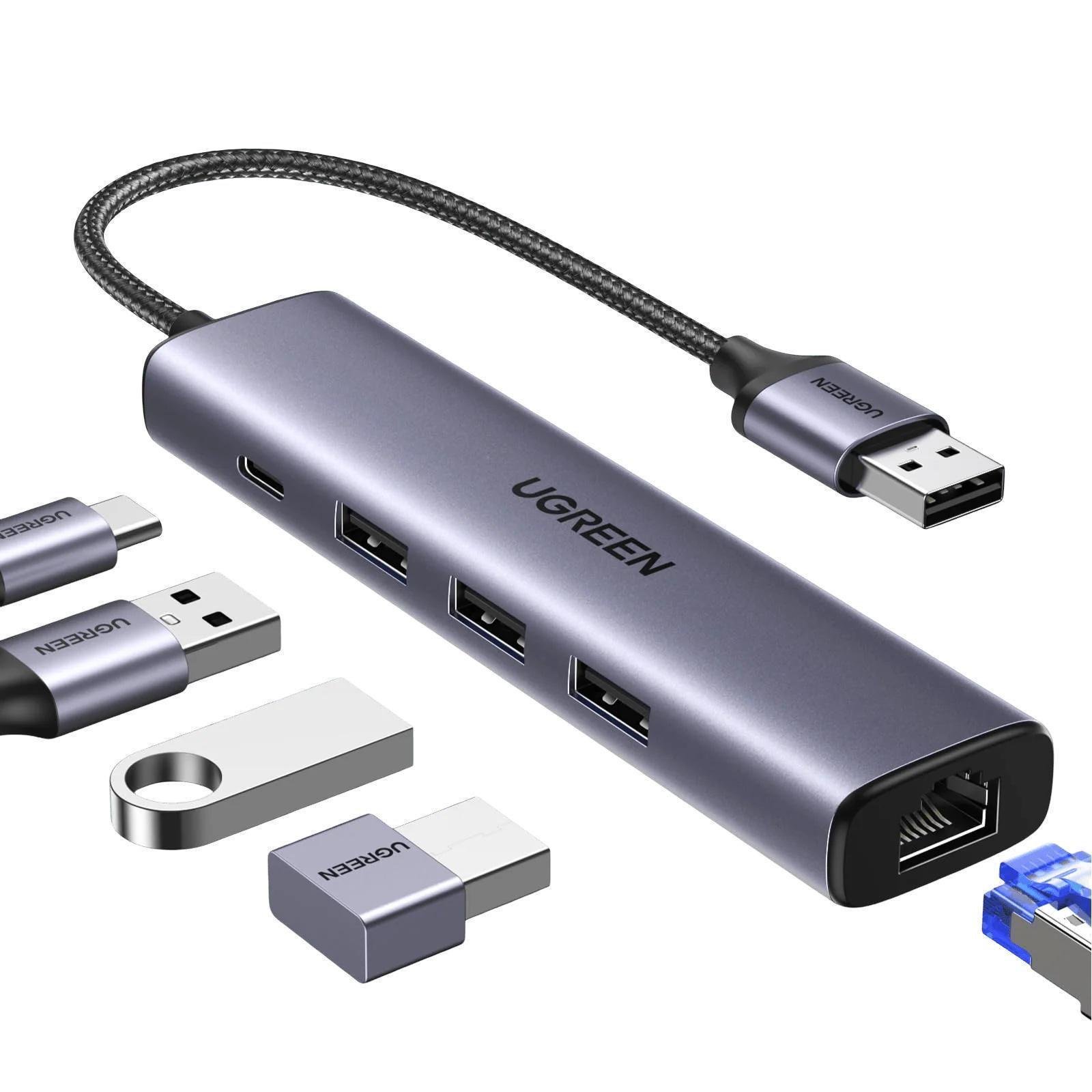 Хаб USB-C Ugreen 15 см 3xUSB 3.0 Сірий (60554) Хаб USB-C Ugreen 15 см 3xUSB 3.0 Сірий (60554)