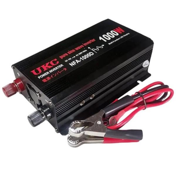 Перетворювач напруги UKC 1000W 12-220V з чистою синусоїдою для автомобільних акумуляторів (2104618316)