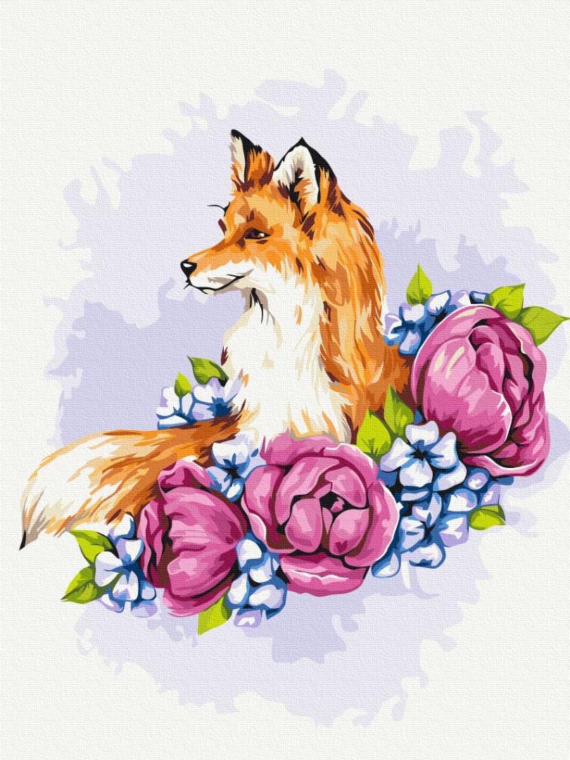 Картина по номерам Brushme Цветочная лиса 30x40 см (RBS53587)