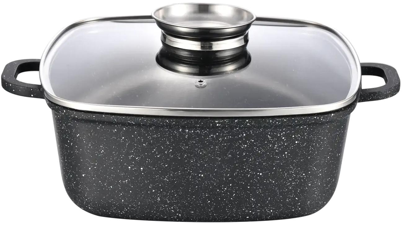Кастрюля квадратная Gusto Marble 3,5 л с крышкой 22 см (GT-2504-22) Кастрюля квадратная Gusto Marble 3,5 л с крышкой 22 см (GT-2504-22)