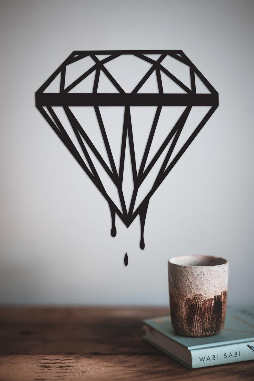 Декор настінний в стилі мінімалзм дерев'яний Decart Diamond на кухню вітальню та спальню 70х82 см