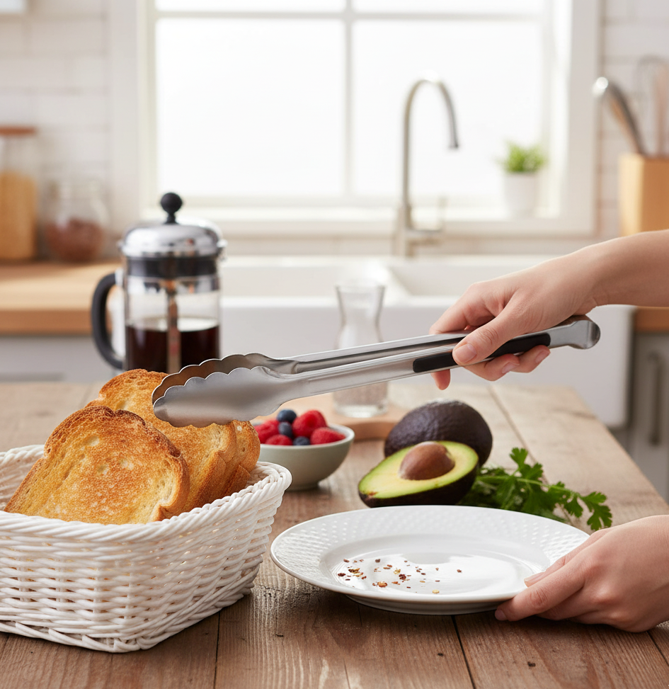 Щипцы кухонные MasterCook 23 см нержавеющая сталь - фото 4