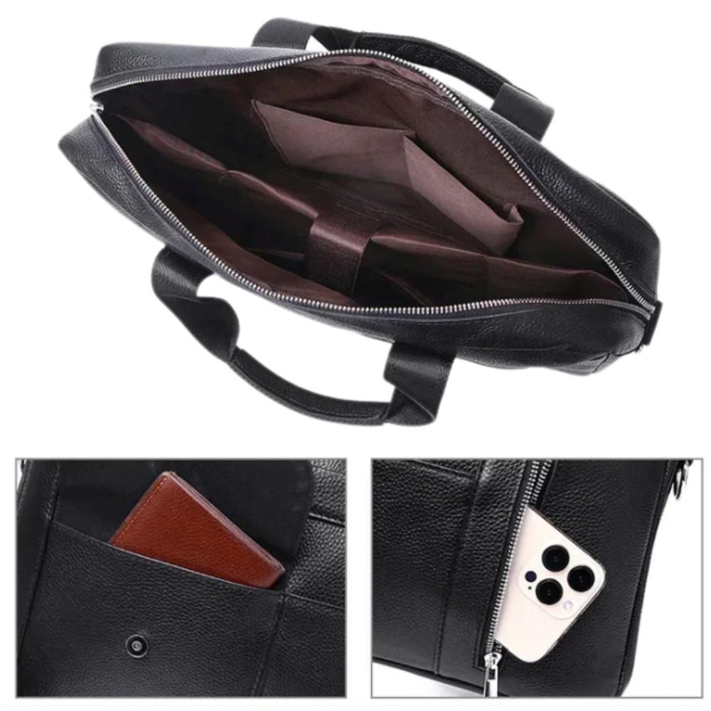 Портфель чоловічий Lorian з натуральної шкіри з відділенням для ноутбука Чорний (LR 251116-black) - фото 4 Портфель чоловічий Lorian з натуральної шкіри з відділенням для ноутбука Чорний (LR 251116-black) - фото 4