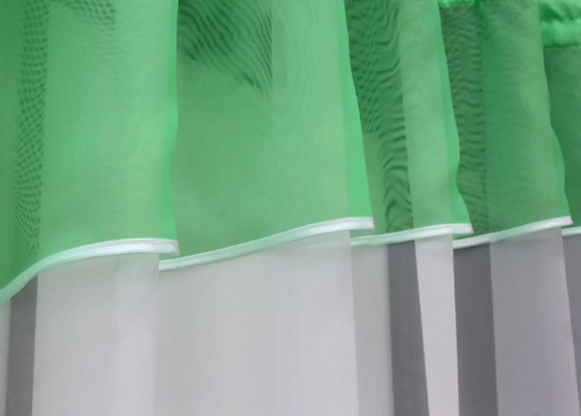 Занавеска на кухню шифон 280х170 см Белый/Мятный (047к) - фото 4 Занавеска на кухню шифон 280х170 см Белый/Мятный (047к) - фото 4