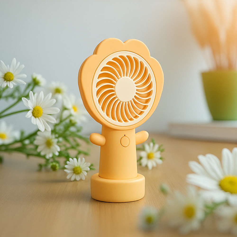 Вентилятор портативний на акумуляторі та USB Квітка Помаранчевий (51-пом-BT-8861) - фото 7 Вентилятор портативний на акумуляторі та USB Квітка Помаранчевий (51-пом-BT-8861) - фото 7